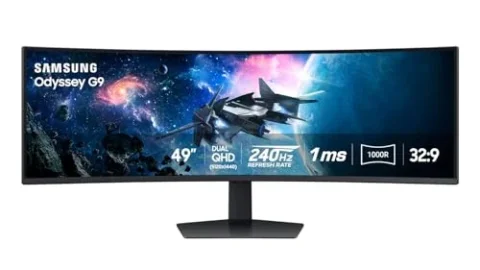 Samsung 49” Odyssey G9 Series DQHD 1000R Curved Gaming Monitor official product view