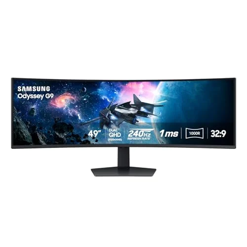 Samsung 49” Odyssey G9 Series DQHD 1000R Curved Gaming Monitor official product view