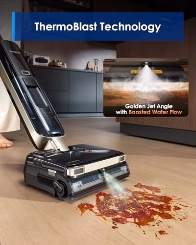 Tineco Floor ONE S9 Master Wet Dry Vacuum Cleaner, StreakFree Scraper, ThermoBlast Tech, Hot Water Mopping, 3.9inch Ultra-Slim Body, 23kPa Suction, Flashdry Self-Cleaning System