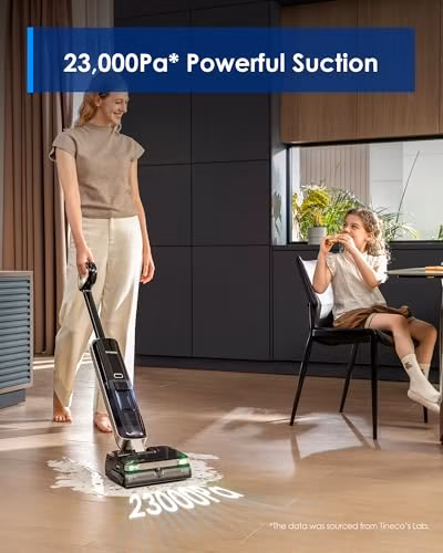 Tineco Floor ONE S9 Master Wet Dry Vacuum Cleaner, StreakFree Scraper, ThermoBlast Tech, Hot Water Mopping, 3.9inch Ultra-Slim Body, 23kPa Suction, Flashdry Self-Cleaning System