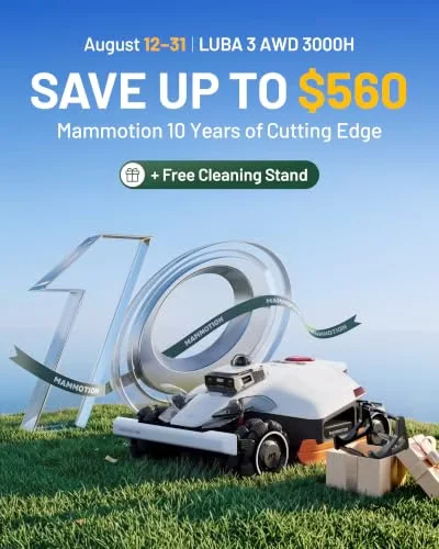 Mammotion LUBA 3 AWD 3000H Robot Lawn Mower, 0.75 Acre, 2.2"-4.0" Cutting