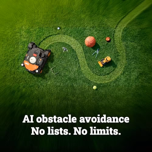 WORX Robot Lawn Mower 4WD for 1/2 Acre, No Perimeter Wire, WR342
