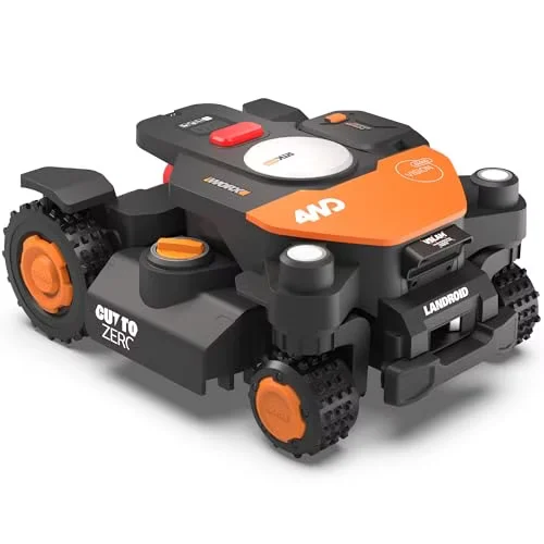 WORX Robot Lawn Mower 4WD for 1/2 Acre, No Perimeter Wire, WR342