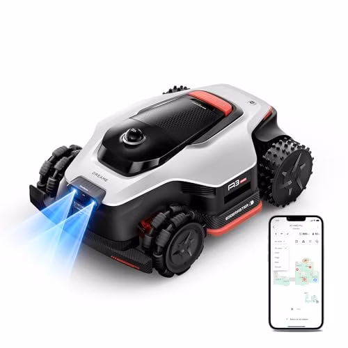 DREAME LiDAR 3500 Robot Lawn Mower A3 AWD Pro Wire Free No RTK, 4WD for 38.7° Slopes, Dual AI Vision Robotic Lawn Mowers,Dual-Disc Cutting 15.8" Width, Smart Zero-Edge, App Control for 0.87 Acre