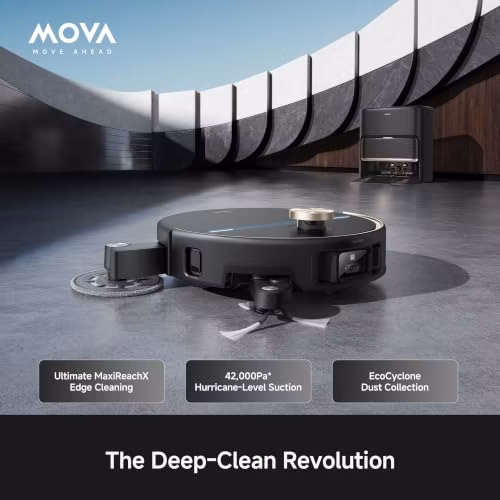 MOVA V70 Ultra Complete Robot Vacuum and Mop, 42000Pa Suction Bagless Dock