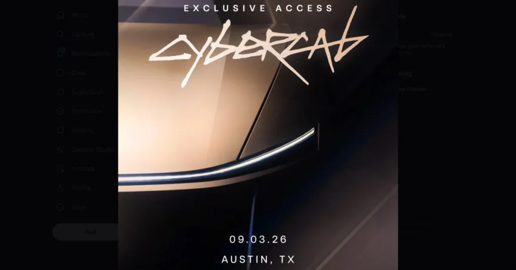 Tesla Schedules Official Launch for Cybercab Robotaxi Next Week official product view
