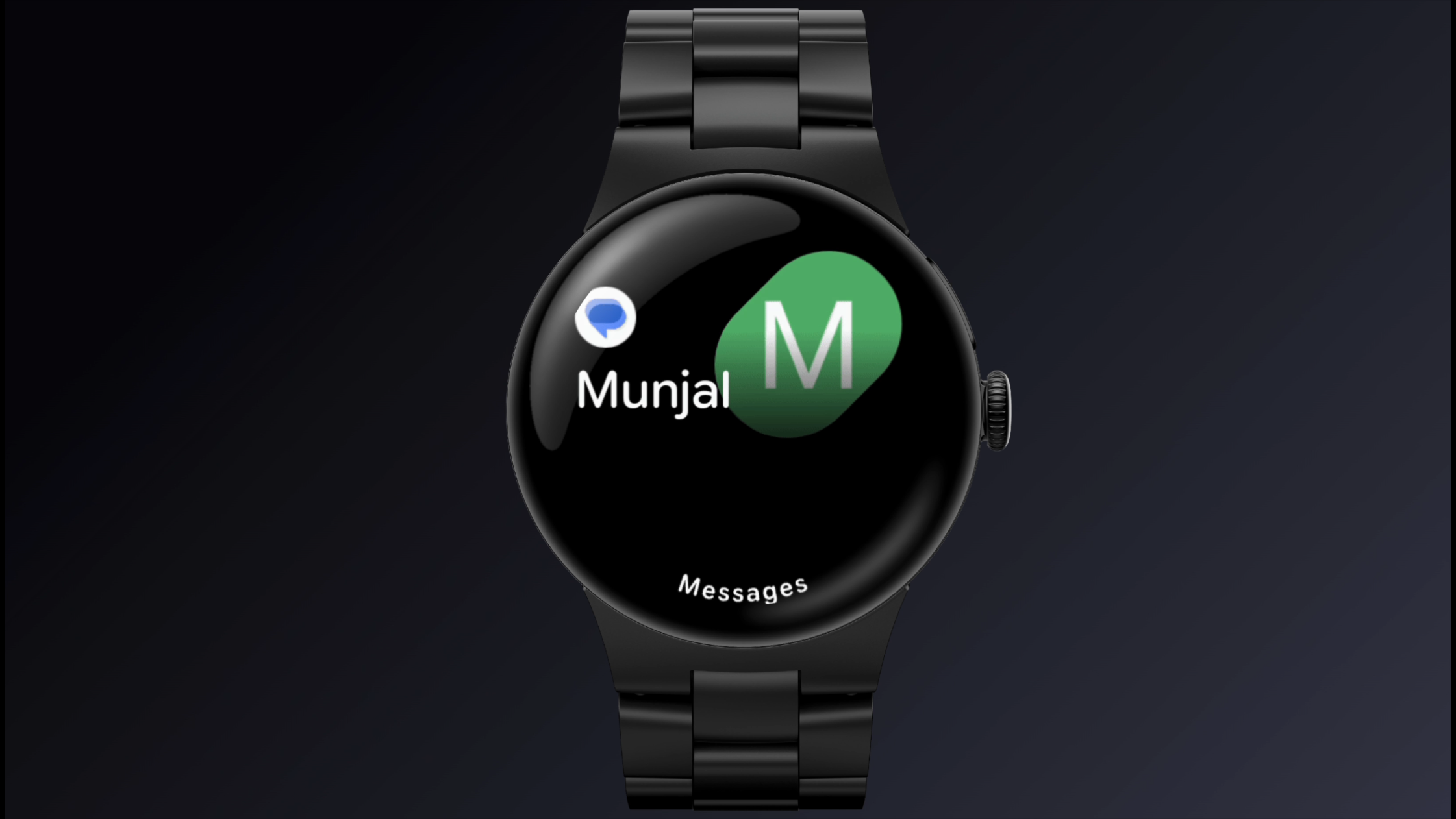 A Pixel Watch 5 receives a text message asking about family dinner, displays a Gemini Intelligence Proactive Suggestion with the scheduled time, and sends a quick reply using doubl